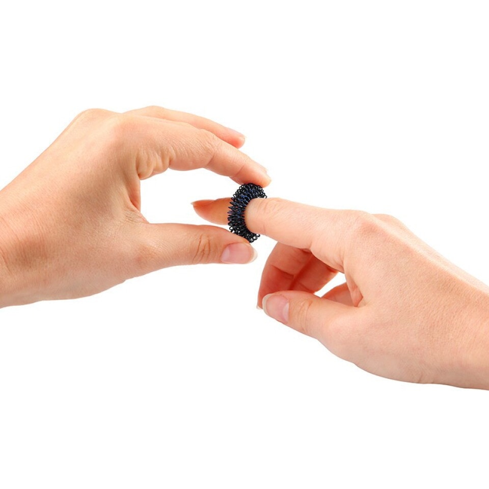 Akupressur ringe / Finger roller (Sort)